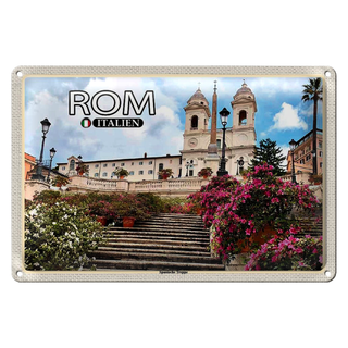 Blechschild Reise Rom Italien Spanische Treppe Kirche 30x20cm