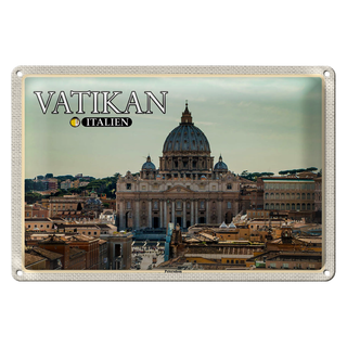 Blechschild Reise Vatikan Italien Petersdom Papst 30x20cm