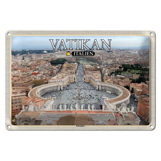 Blechschild Reise Vatikan Italien Petersplatz Baukunst 30x20cm