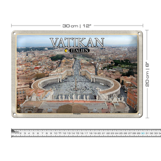 Blechschild Reise Vatikan Italien Petersplatz Baukunst 30x20cm