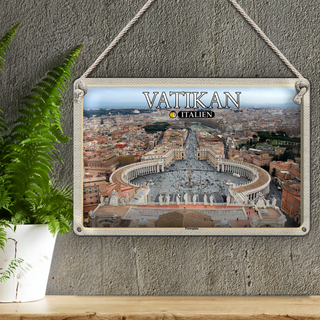 Blechschild Reise Vatikan Italien Petersplatz Baukunst 30x20cm