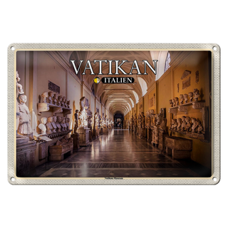 Blechschild Reise Vatikan Italien Vatikan Museum 30x20cm