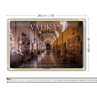 Blechschild Reise Vatikan Italien Vatikan Museum 30x20cm