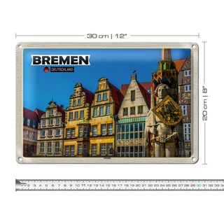Blechschild Städte Bremen Deutschland Altstadt 30x20cm