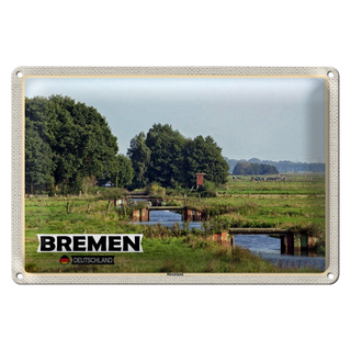 Blechschild Städte Bremen Deutschland Blockland 30x20cm