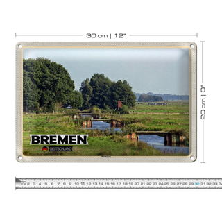 Blechschild Städte Bremen Deutschland Blockland 30x20cm