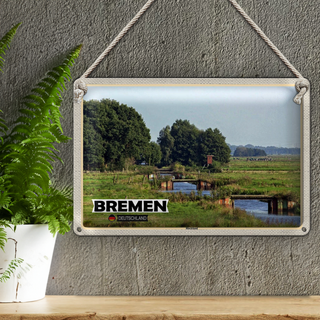 Blechschild Städte Bremen Deutschland Blockland 30x20cm