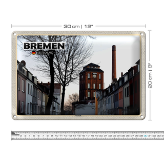 Blechschild Städte Bremen Deutschland Findorff Fabrik 30x20cm
