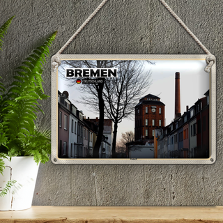 Blechschild Städte Bremen Deutschland Findorff Fabrik 30x20cm