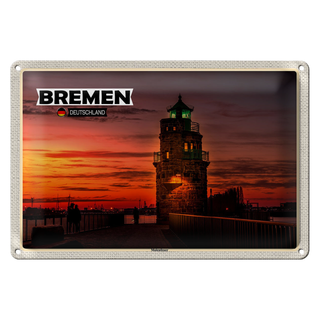 Blechschild Städte Bremen Deutschland Molenfeuer 30x20cm