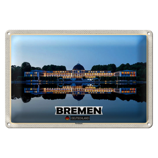 Blechschild Städte Bremen Deutschland Parkhotel 30x20cm