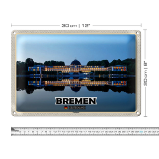 Blechschild Städte Bremen Deutschland Parkhotel 30x20cm