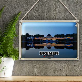 Blechschild Städte Bremen Deutschland Parkhotel 30x20cm
