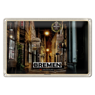 Blechschild Städte Bremen Deutschland Schnoorviertel 30x20cm