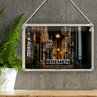 Blechschild Städte Bremen Deutschland Schnoorviertel 30x20cm