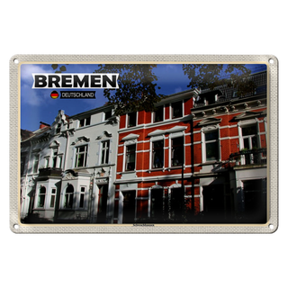 Blechschild Städte Bremen Deutschland Schwachhausen 30x20cm