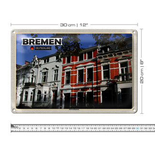 Blechschild Städte Bremen Deutschland Schwachhausen 30x20cm