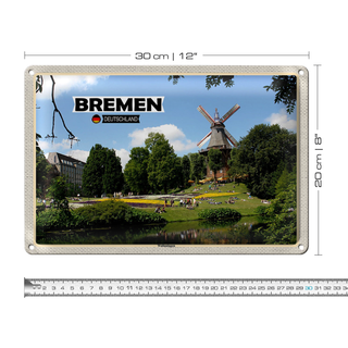 Blechschild Städte Bremen Deutschland Überseestadt 30x20cm