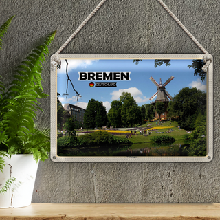 Blechschild Städte Bremen Deutschland Überseestadt 30x20cm
