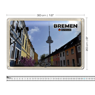 Blechschild Städte Bremen Deutschland Wallanlagen 30x20cm