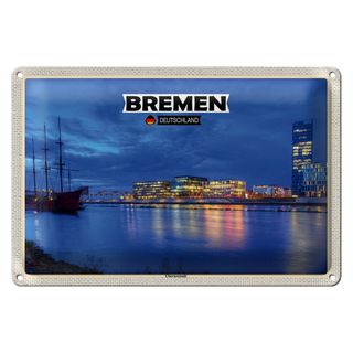 Blechschild Städte Bremen Deutschland Weserstadion 30x20cm