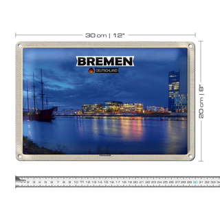 Blechschild Städte Bremen Deutschland Weserstadion 30x20cm