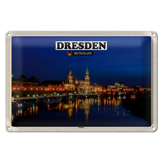 Blechschild Städte Dresden Deutschland Elbufer 30x20cm