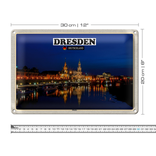Blechschild Städte Dresden Deutschland Elbufer 30x20cm