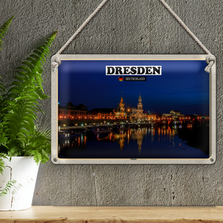 Blechschild Städte Dresden Deutschland Elbufer 30x20cm