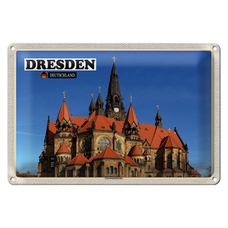 Blechschild Städte Dresden Deutschland Ganisonskirche 30x20cm