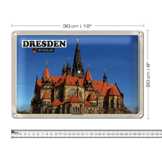 Blechschild Städte Dresden Deutschland Ganisonskirche 30x20cm