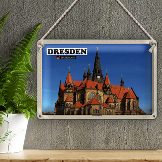 Blechschild Städte Dresden Deutschland Ganisonskirche 30x20cm