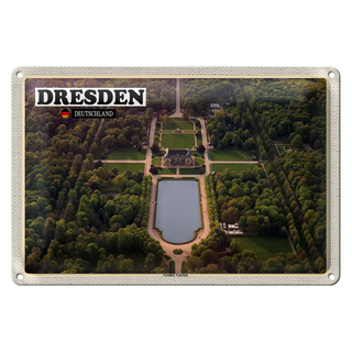 Blechschild Städte Dresden Deutschland Großer Garten 30x20cm