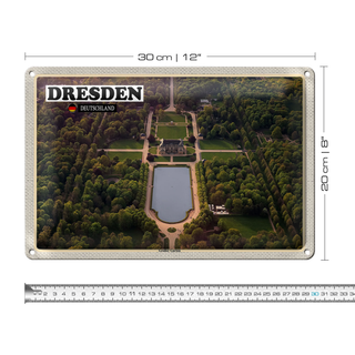 Blechschild Städte Dresden Deutschland Großer Garten 30x20cm