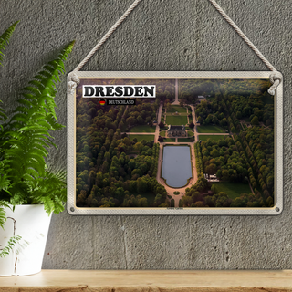 Blechschild Städte Dresden Deutschland Großer Garten 30x20cm