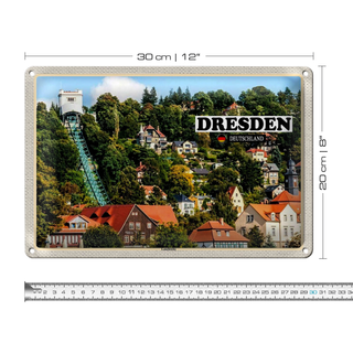 Blechschild Städte Dresden Deutschland Loschwitz 30x20cm