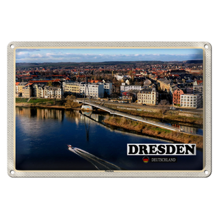 Blechschild Städte Dresden Deutschland Pieschen 30x20cm
