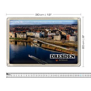 Blechschild Städte Dresden Deutschland Pieschen 30x20cm