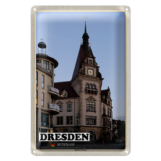 Blechschild Städte Dresden Deutschland Rathaus Plauen 20x30cm