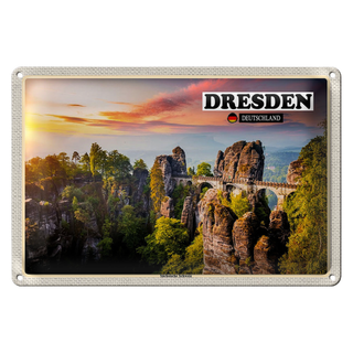 Blechschild Sächsische Schweiz Architektur 30x20cm