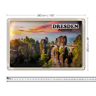 Blechschild Sächsische Schweiz Architektur 30x20cm