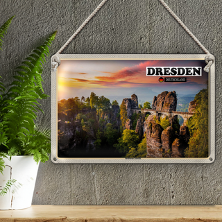 Blechschild Sächsische Schweiz Architektur 30x20cm