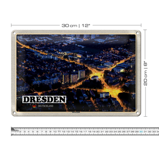 Blechschild Städte Dresden Deutschland Südvorstadt 30x20cm