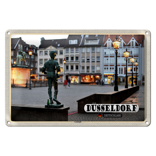 Blechschild Düsseldorf Jan Wellem Denkmal Gießerjunge 30x20cm