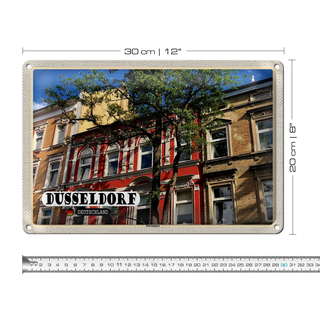 Blechschild Städte Düsseldorf Derendorf Gebäude 30x20cm