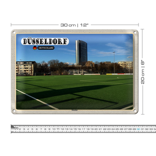 Blechschild Städte Düsseldorf Düsseltal Fußballplatz 30x20cm