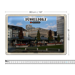 Blechschild Städte Düsseldorf Friedrichstadt Park 30x20cm
