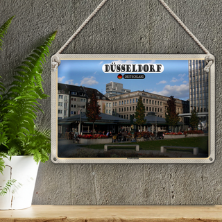 Blechschild Städte Düsseldorf Friedrichstadt Park 30x20cm
