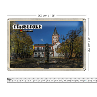 Blechschild Städte Düsseldorf Gerricusplatz Baustil 30x20cm
