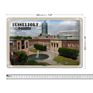 Blechschild Städte Düsseldorf Ehrenhof Kunstpalast 30x20cm